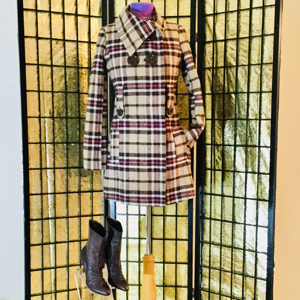 Rue 21 Plaid Button Coat